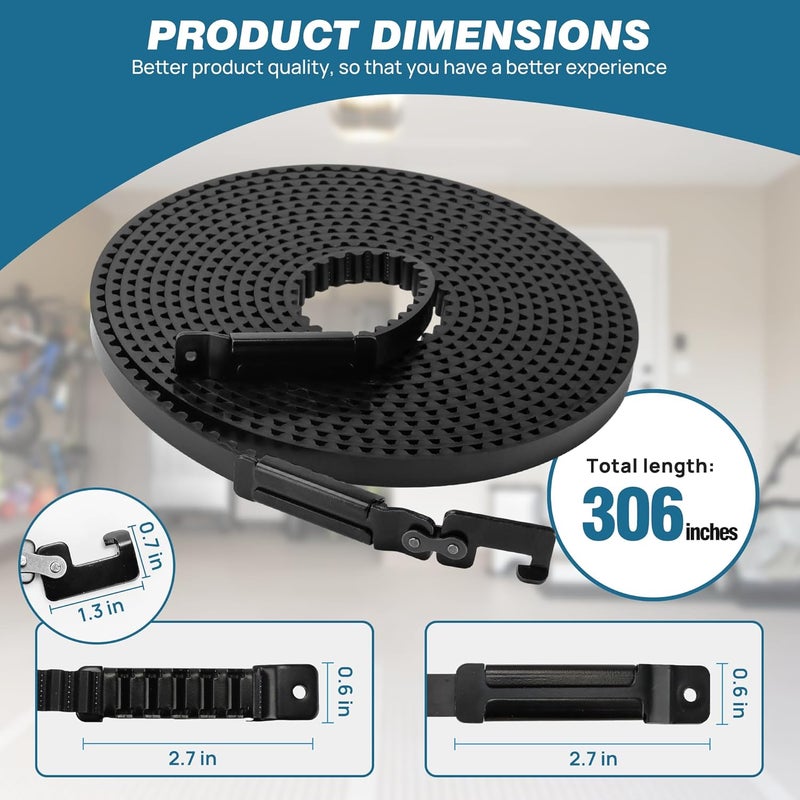 PETOX 41A5434-14A Drive Belt for 10ft High Garage Doors, 306'' Garage Door Openers Belt 41A5434-14A, Replacement Belt Compatible with Chamberlain/LiftMaster/Sentex/Whisper Belt Drive Garage Door Opener - Image 3